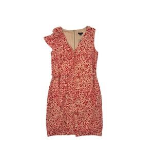 Ann Taylor NWT Red Orange Floral Ruffle Dress